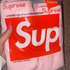 New pink supreme socks